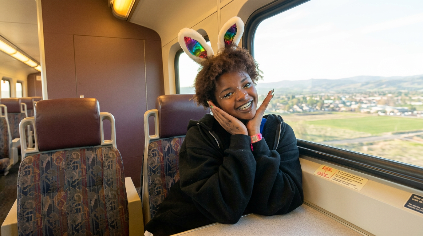 Amari Campbell, professional pet sitter serving Fort Smith, Arkansas, smiling during a sunlit trip